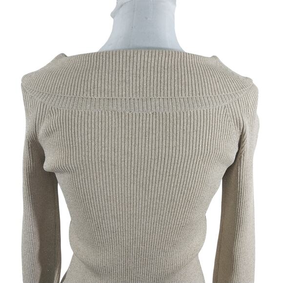NWOT! TALBOTS! GOLDEN DELICIOUS RIBBED ROLL NECK 3/4 SLEEVE SWEATER! SZ S - Picture 7 of 11